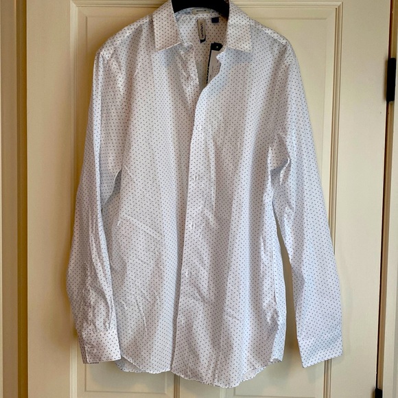 Men’s Crisp White Shirt w pattern from Stitch Fix L - Picture 1 of 6